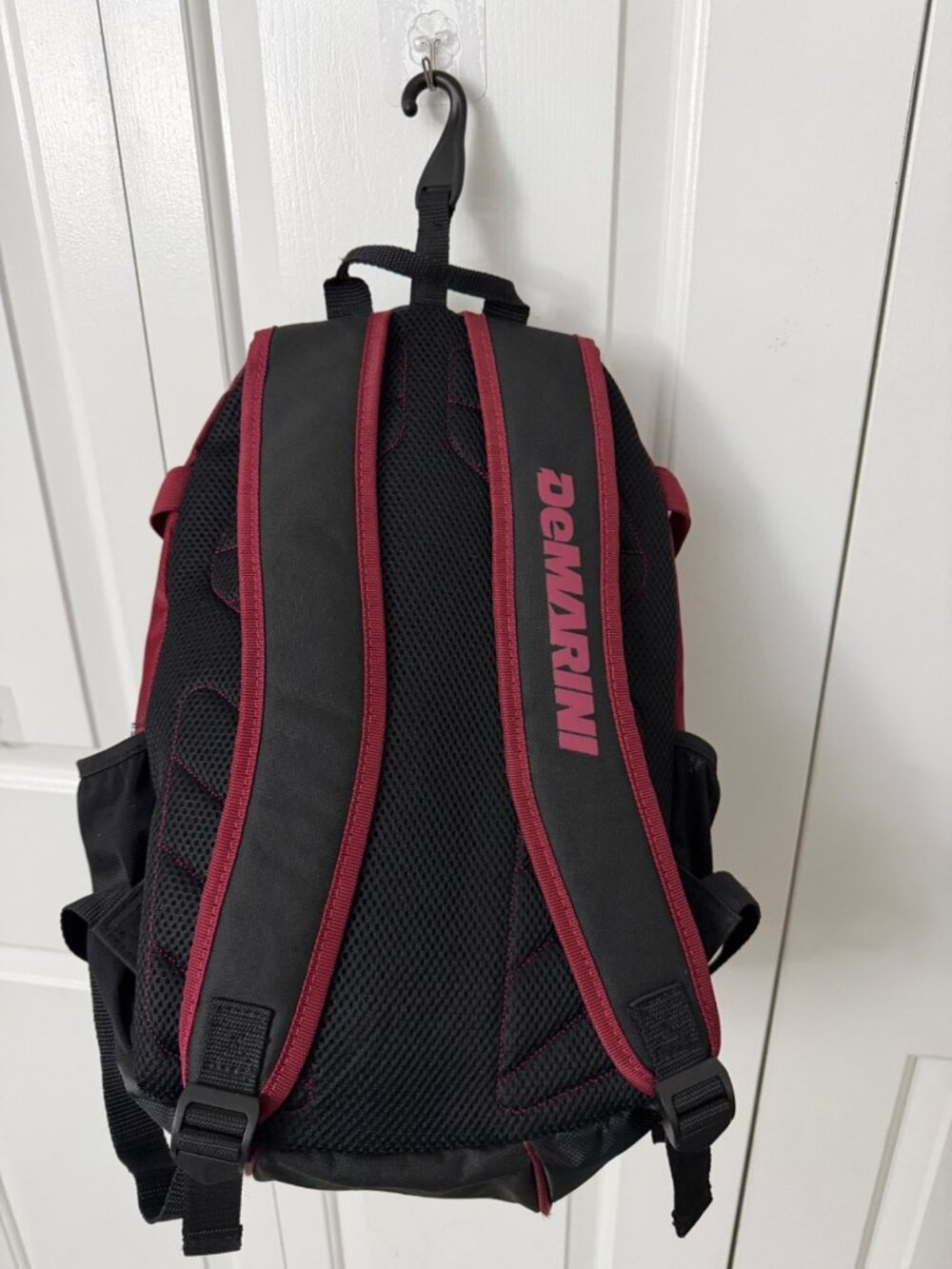 DeMarini Baseball Equipment Backpack Red Black - size of 11.5x9x17" - Picture 5 of 8